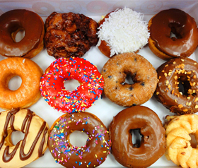different varieties of donuts