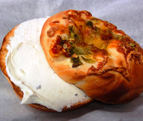 green chile bagel